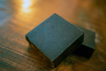 Two 4 oz bars of activated coconut charcoal beard soap - Wicked Beard Company