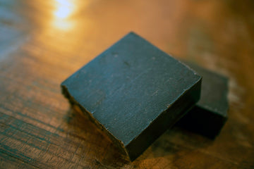 Two 4 oz bars of activated coconut charcoal beard soap - Wicked Beard Company