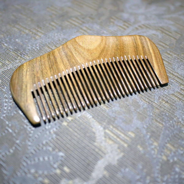 Wicked Beard Company Beard Comb Medium Tooth Green Sandalwood Beard Comb
