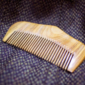 Wicked Beard Company Beard Comb Medium Tooth Green Sandalwood Beard Comb