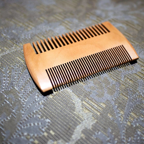Wicked Beard Company Beard Comb Mixed Doubled Toothed Peach Wood Beard Comb