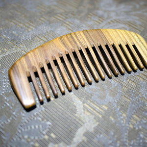 Wicked Beard Company Beard Comb Wide Tooth Green Sandalwood Pocket Beard Comb